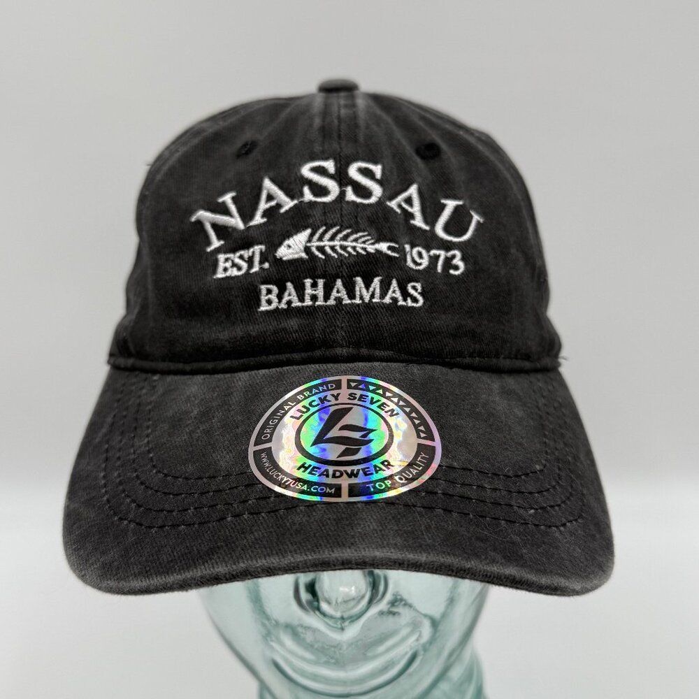 Lucky 7 Nassau Bahamas Hat Black Strapback Cap One Size Men Women Souvenir